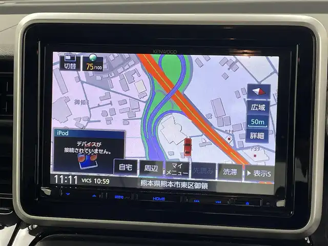 スズキ スペーシア カスタム HYBRID XS 熊本県 2020(令2)年 6.6万km シルバー 禁煙車　/社外8インチナビ（ＣＤ・ＤＶＤ・フルセグ・ＢＴ・ＳＤ・ＵＳＢ）/バックカメラ　/社外前後ドライブレコーダー　/ＥＴＣ　/両側パワースライドドア/後ろのみクリアランスソナー　/運転席シートヒーター　/衝突軽減ブレーキ　/レーンキープアシスト/横滑り防止/アイドリングストップ/サーキュレーター/ハーフレザーシート/純正フロアマット/純正１５インチAW/オートライト/LEDヘッドライト/フォグランプ/スマートキー/プッシュスタート/スペアキー1本