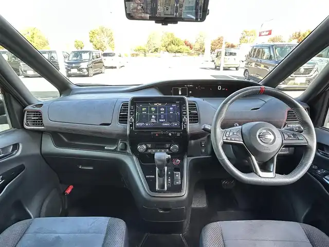 日産 セレナ ニスモ 栃木県 2018(平30)年 7.4万km ダイヤモンドブラック 純正9インチメモリナビ/フルセグTV/DVD/Blu-ray/Bluetooth/USB/MSV/TVキャンセラー/フリップダウンモニター/ETC/ナビ連動ドライブレコーダー/プロパイロット/エマージェンシーブレーキ/踏み間違い衝突防止アシスト/車線逸脱警報/進入禁止標識検知/フロント/バックソナー/セーフティパック/・アラウンドビューモニター　・インテリジェントルームミラー/・インテリジェントパーキングアシスト　・ふらつき警報/・ヒーター付ドアミラー/快適パック/両側ハンズフリーパワースライドドア/LEDヘッドライト/スマートキー×2