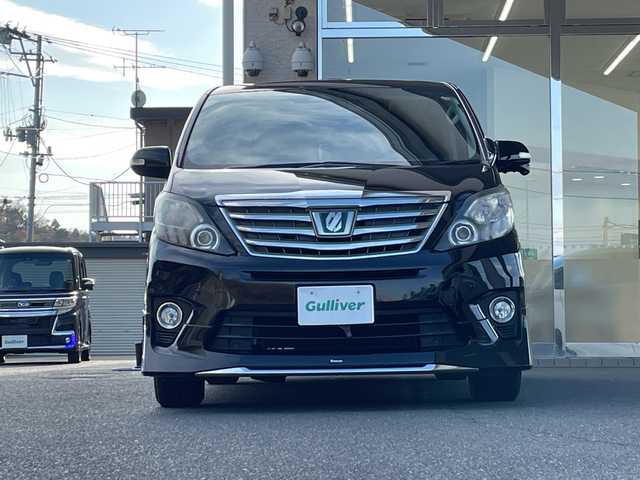 トヨタ アルファードハイブリット SR 福島県 2012(平24)年 9.5万km ブラック １オーナー　モデリスタエアロ　サンルーフ　アルパイン９インチナビ　フリップダウンモニター　両側パワースライドドア　バックカメラ　クルーズコントロール　ＥＴＣ　社外アルミホイール　前後ドライブレコーダー