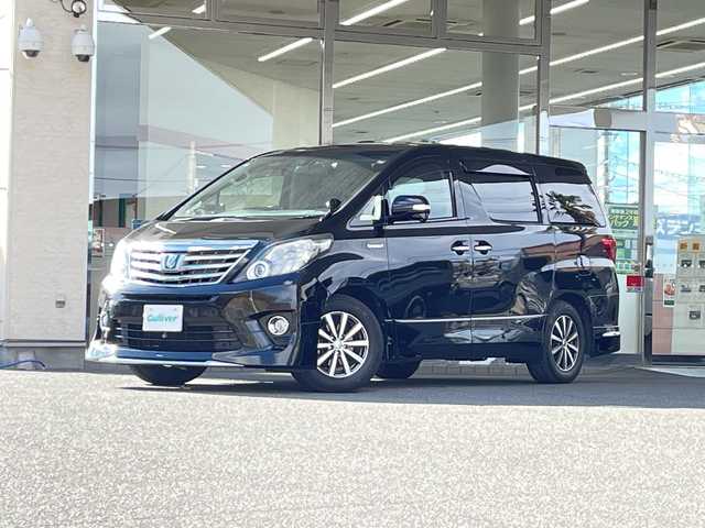 トヨタ アルファードハイブリット SR 福島県 2012(平24)年 9.5万km ブラック １オーナー　モデリスタエアロ　サンルーフ　アルパイン９インチナビ　フリップダウンモニター　両側パワースライドドア　バックカメラ　クルーズコントロール　ＥＴＣ　社外アルミホイール　前後ドライブレコーダー