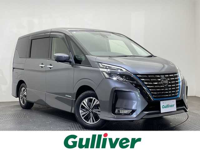 日産 セレナ e－パワー ハイウェイスター V 愛媛県 2021(令3)年 4.3万km ダークメタルグレー セーフティパックA/後席用１１インチモニター/純正１０インチナビ/フルセグＴＶ　Bluetooth/デジタルインナーミラー/両側電動スライドドア/アダプティブクルーズコントロール/ブラインドスポットモニター/ドライブレコーダー/ビルトインＥＴＣ
