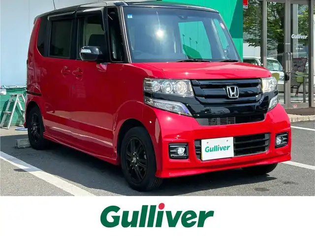 ホンダ Ｎ ＢＯＸ カスタム SSパッケージ 京都府 2017(平29)年 2.4万km ミラノレッド 〇純正８インチナビ/〇フルセグTV/〇パワースライドドア（両側）/〇バックカメラ/〇ビルトインETC/〇アイドリングストップ/〇シティブレーキアクティブシステム/〇HIDヘッドランプ/〇オートライト/〇フォグランプ/〇純正14インチアルミ/〇ウレタン製ステアリング/〇オートエアコン/〇シートヒーター/〇スマートキー/〇禁煙車