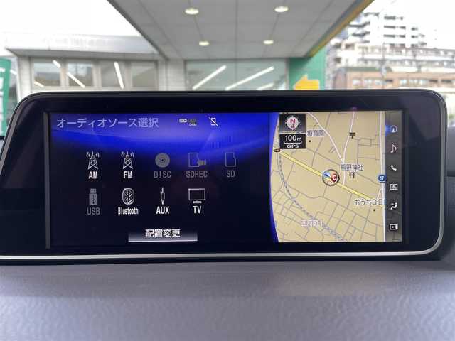 レクサス ＲＸ 450h 東京都 2016(平28)年 2.9万km ソニッククォーツ ワンオーナー/TRDエアロ/・フロントスポイラー/サイドスカート/・スポーツマフラー＆リヤディフューザー/本革シート/前席シートヒーター/ベンチレーション/ムーンルーフ/三眼LEDヘッドランプ/ルーフレール/純正12.3インチナビ/・プレミアムサウンドシステム（12スピーカ）/・フルセグTV/Bluetoothオーディオ/DVD/後席モニター×2（TVM-PW900）/ヘッドアップディスプレイ/ステアリングヒーター/純正アルミホイール20インチ/ビルトインETC2.0/純正フロアマット/保証書/取扱説明書/スペアキー+カードキー