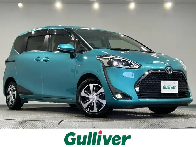 トヨタ シエンタ ハイブリッド G クエロ 愛知県 2019(平31)年 3.9万km ラディアントグリーンM 純正ＳＤナビ　/（Bluetooth/フルセグTV/SD/CD・DVD再生//AM/FM)/トヨタセーフティセンス/　　-プリクラッシュセーフティ/　　-レーンディパーチャーアラート（LDA)/　　-オートマチックハイビーム/先行車発進告知/パノラミックビューモニター　/両側パワースライドドア　/ビルトインＥＴＣ　/LEDヘッドライト/LEDフォグランプ/ハーフレザーシート/クリアランスソナー/USB接続/クルーズコントロール　/シートヒーター　/ステアリングヒーター　/前後ドライブレコーダー　/純正15インチアルミホイール