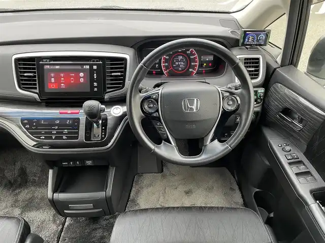 ホンダ オデッセイ アブソルート 鳥取県 2014(平26)年 6.7万km ホワイトオーキッドパール 純正ナビ／ＴＶ／ＤＶＤ／ＣＤ／ＢＴ/バックカメラ・ビルトインＥＴＣ/衝突軽減ブレーキ（CTBA）/クルーズコントロール/両側パワースライド/ＴＥＩＮ車高調/ＲＡＹＳ１９インチアルミ/社外レーダー探知機/社外フロントグリル/ＬＥＤヘットライト/ハーフレザーシート/純正アルミスタットレスセット積/（タイヤ残溝　７分山）/プッシュエンジンスタート/アイドリングストップ/スペアキーｘ１