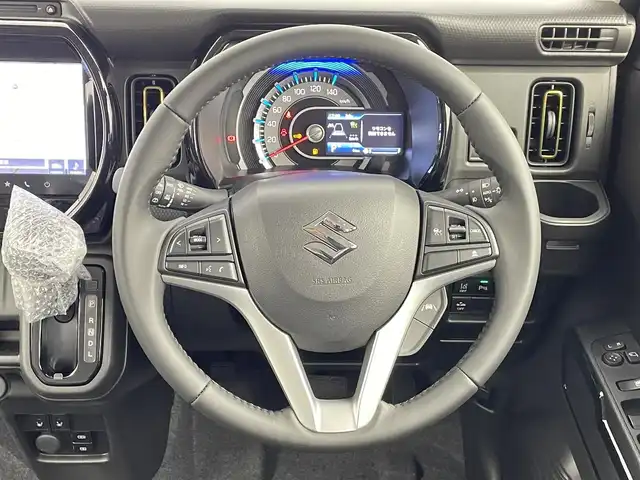 スズキ ハスラー HYBRID X 千葉県 2025(令7)年 0.1千km デニムブルー ガンメタリック 2トーン スズキセーフティサポート/・デュアルカメラブレーキサポート/・誤発進抑制機能/・車線逸脱抑制/・標識認識機能/・ハイビームアシスト/純正9インチメモリナビ/CD DVD BT スマホ連携 フルセグ/全方位カメラ/レーダークルーズコントロール/LEDオートライト/シートヒーター/純正15インチアルミホイール/革巻きステアリング/ステアリングスイッチ/プッシュスタート/スマートキー