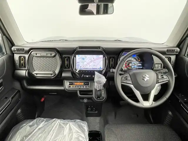 スズキ ハスラー HYBRID X 千葉県 2025(令7)年 0.1千km デニムブルー ガンメタリック 2トーン スズキセーフティサポート/・デュアルカメラブレーキサポート/・誤発進抑制機能/・車線逸脱抑制/・標識認識機能/・ハイビームアシスト/純正9インチメモリナビ/CD DVD BT スマホ連携 フルセグ/全方位カメラ/レーダークルーズコントロール/LEDオートライト/シートヒーター/純正15インチアルミホイール/革巻きステアリング/ステアリングスイッチ/プッシュスタート/スマートキー