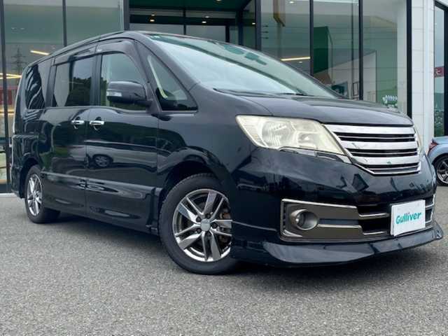 日産 セレナ ライダー ブラックライン 兵庫県 2012(平24)年 12万km スーパーブラック 純正7型ナビ/アルパイン10型フリップダウンモニター/純正フロアマット/純正ドアバイザー/社外１６インチAW/ETC