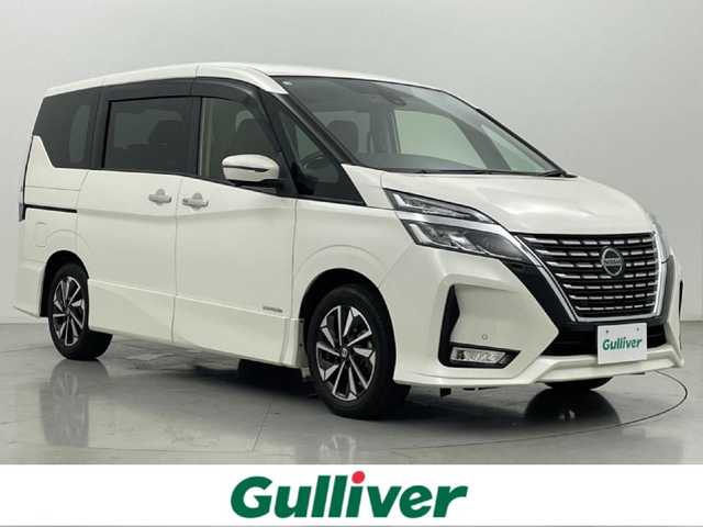 日産 セレナ ハイウェイスター G 熊本県 2020(令2)年 3.2万km ブリリアントホワイトパール 純正10インチナビ（ＣＤ・ＤＶＤ・フルセグ・ＢＴ）/全周囲カメラ　/ビルトインＥＴＣ　/純正前方ドライブレコーダー　/純正11インチフリップダウンモニター/両側パワースライドドア　/前後クリアランスソナー　/プロパイロット　/エマージェンシーブレーキ/ブラインドスポットモニター/レーンキープアシスト/標識認識機能/ふらつき警報機能/横滑り防止/アイドリングストップ/電動パーキングブレーキ/ブレーキホールド/純正フロアマット/純正１６インチAW/オートライト/LEDヘッドライト/スマートキー/プッシュスタート/スペアキー1本/