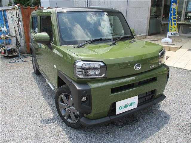 ダイハツ タフト G ターボ 千葉県 2020(令2)年 2.2万km フォレストカーキメタリック 純正ナビ（NMZK-W70D）/・フルセグTV/・Bluetooth接続/・ステアリングスイッチ/・バックカメラ/・DVD/CD再生機能有/ETC/TVキャンセラー/シートヒーター/USBアダプタ/純正フロアマット/ガラスルーフ/リバース連動リヤワイパー/電動パーキングシステム/LEDヘッドライト/アイドリングストップ/プッシュスタート/スペアキー2本/保証書/取扱説明書