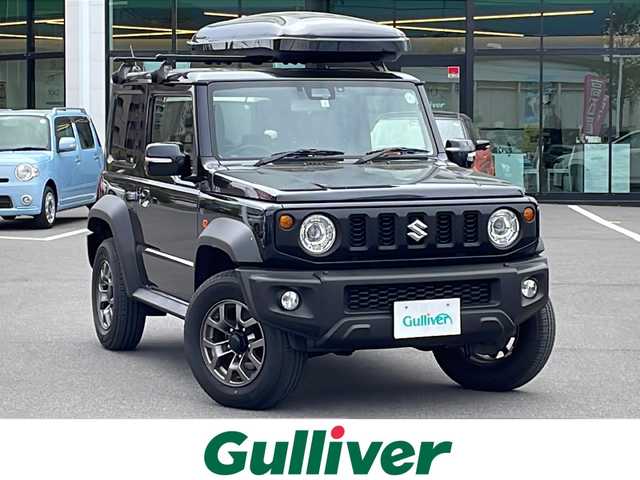 スズキ ジムニー シエラ JC 長野県 2019(令1)年 7万km ブルーイッシュブラックパール3 4WD/パナソニックSDナビ（CN-RZ846）/FM・AM・DVD・CD・フルセグTV/Bluetooth Audio/バックカメラ/純正15インチアルミホイール/クルーズコントロール/衝突軽減ブレーキ/前席シートヒーター/ドライブレコーダー/車線逸脱警報/LEDヘッドライト/オートハイビーム/プッシュスタート/ルーフボックス/オートライト/フォグランプ/スマートキー/背面タイヤ/ETC
