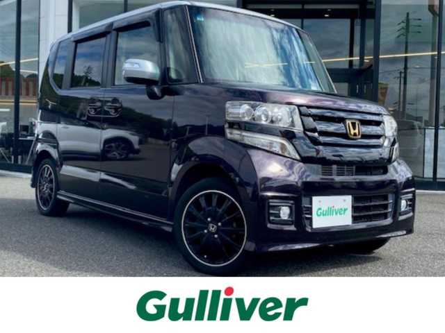 ホンダ Ｎ ＢＯＸ カスタム G ターボ Lパッケージ 兵庫県 2015(平27)年 8.9万km プレミアムベルベットパープル・パール 社外７型ナビ/・TV.BT.AM.FM/クルーズコントロール/パドルシフト/両側パワースライドドア/オートライト/オートエアコン/前方ドラレコ/純正フロアマット