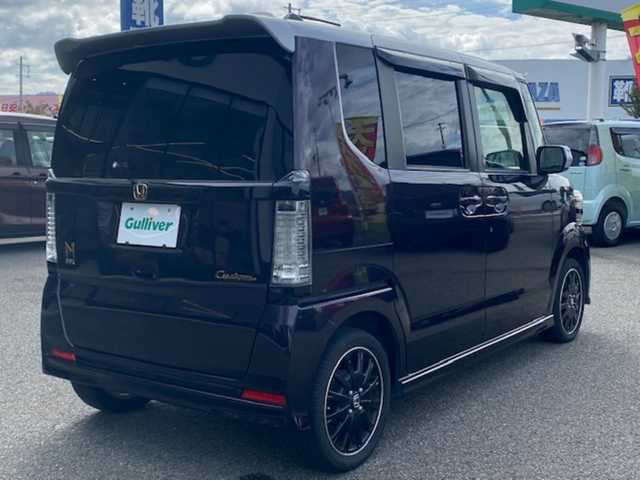 ホンダ Ｎ ＢＯＸ カスタム G ターボ Lパッケージ 兵庫県 2015(平27)年 8.9万km プレミアムベルベットパープル・パール 社外７型ナビ/・TV.BT.AM.FM/クルーズコントロール/パドルシフト/両側パワースライドドア/オートライト/オートエアコン/前方ドラレコ/純正フロアマット