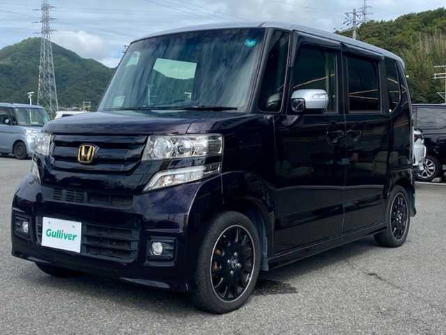 ホンダ Ｎ ＢＯＸ カスタム G ターボ Lパッケージ 兵庫県 2015(平27)年 8.9万km プレミアムベルベットパープル・パール 社外７型ナビ/・TV.BT.AM.FM/クルーズコントロール/パドルシフト/両側パワースライドドア/オートライト/オートエアコン/前方ドラレコ/純正フロアマット