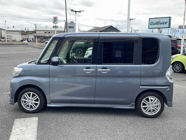 ダイハツ タント カスタム RS SA 新潟県 2015(平27)年 9.5万km タングステングレーM 4WD/純正メモリナビ/（BT/FM/AM）/バックカメラ/ハーフレザーシート/両側パワースライドドア/純正アルミホイール/ドアバイザー/冬タイヤ積載/ETC