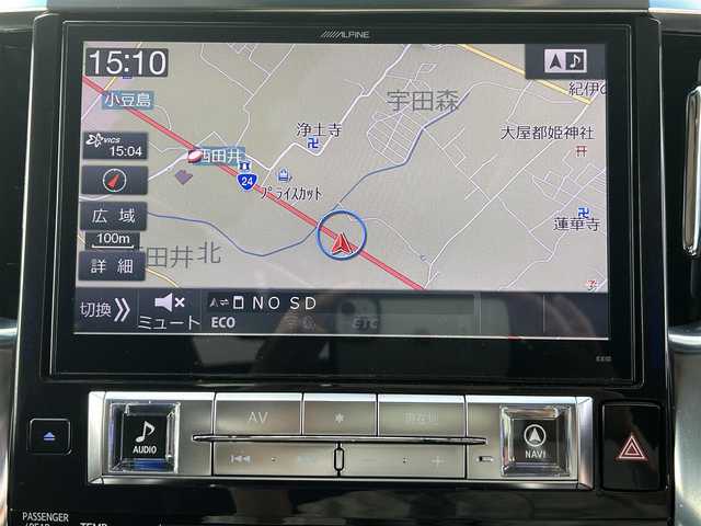 トヨタ アルファード S Cパッケージ 和歌山県 2015(平27)年 4.7万km ブラック アルパインナビ/アルパインフリップダウンモニター/デジタルインナーミラー/バックカメラ（曇りあり）/（BT/CD/DVD）/クルーズコントロール/コーナーセンサー/横滑り防止装置/両側パワースライドドア/サンルーフ/モデリスタエアロ/パワーシート/ポジションメモリー/ステアリングヒーター/純正アルミホイール/純正フロアマット/LEDヘッドライト/フォグランプ/オートライト