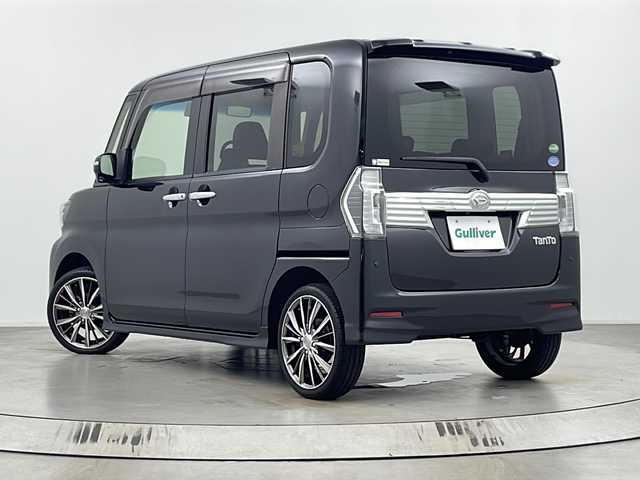 ダイハツ タント カスタム RS トップED SA Ⅲ 埼玉県 2017(平29)年 3.8万km ブラックマイカメタリック スマートアシスト/両側パワースライドドア/社外メモリナビ(型式：CN-RA03WD)/バックカメラ/ハーフレザーシート/運転席シートヒーター/オートマティックハイビーム/社外16インチアルミホイール/純正アルミホイール付き冬タイヤ積み込み/純正フロアマット/フロントフォグランプ/ウィンカーミラー/プッシュスタート/スマートキー