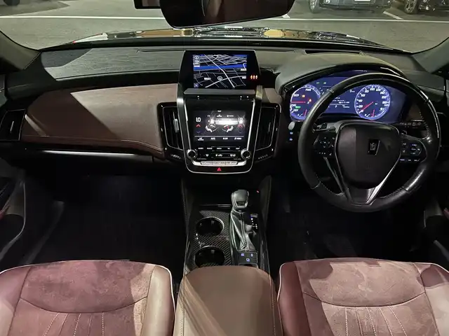 トヨタ クラウン ハイブリッド RS アドバンス 愛媛県 2019(令1)年 7.5万km ブラック メーカーオプション純正ナビ/BT/AM・FM/CD/DVD/フルセグ/ビルトインETC/前方ドライブレコーダー/テレビキャンセラー/ブラインドスポットモニター/衝突軽減システム/コーナーセンサー/バックカメラ/オートマチックハイビーム/追従型クルーズコントロール/パドルシフト/フロントパワーシート・シートヒーター/LEDヘッドライト/純正フロアマット/純正アルミホイール