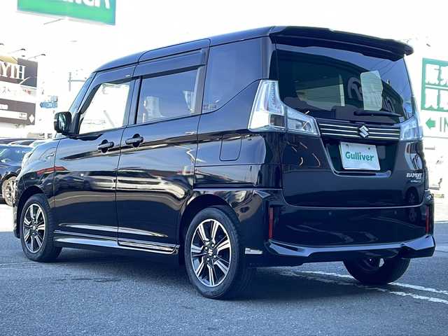 スズキ ソリオ バンディット HV SV 徳島県 2019(令1)年 7.6万km スーパーブラックパール 社外8型SDナビ　CN-RZ843/（ラジオ/フルセグ/DISC/SD/BT/USB/iPod）/全方位カメラ/追従式クルーズコントロール/パドルシフト/両側電動スライドドア/後方コーナーセンサー/LEDヘッドライト/純正ドアバイザー/フォグライト/ビルトインETC /スペアキー/純正15AW