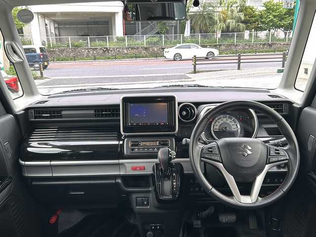 スズキ スペーシア カスタム HYBRID XS 沖縄県 2020(令2)年 2.6万km ブルーイッシュブラックパール3 社外ナビ　/　（ＡＭ／ＦＭ／ＢＴ）　/バックモニター　/両側パワスラ　/デュアルカメラブレーキサポート　/レーダークルーズコントロール/レーンキープ　/ハーフレザー　/シートヒーター　/オートライト　/LEDヘッドライト/サーキュレーター/ＥＴＣ　/純正１５ＡＷ　/フロアマット/スマートキー