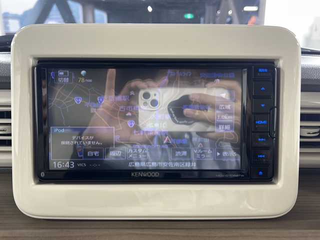 スズキ ラパン S 広島県 2017(平29)年 3.9万km フェニックスレッドパール レーダーブレーキサポート/社外ナビ/AM/FM/CD/DVD/USB/iPod/Bluetooth/フルセグTV/バックカメラ/アイドリングストップシステム/オートライト/ETC/シートヒーター【運転席】/キーレスプッシュスタートシステム/横滑り防止装置/電格ミラー/ドアバイザー/保証書/取扱説明書/スペアキー