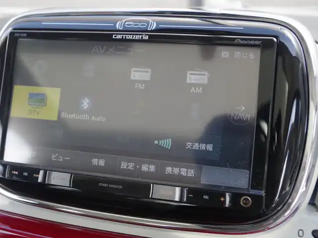 フィアット ５００ ツインエア ラウンジ 香川県 2016(平28)年 6.1万km ロッソ・オフィチーナ 社外ナビ（AVIC-RZ99)/地デジ/ETC/HIDヘッドライト/フロントフォグ/ガラスルーフ/Rコーナーセンサー/革巻きステアリング