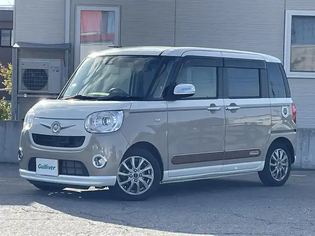 ダイハツ ムーヴ キャンバス G SA Ⅱ 青森県 2017(平29)年 2.3万km パールホワイトⅢ/ナチュラルベージュマイカメタリック 2トーン ワンオーナー/4WD/衝突被害軽減ブレーキ/スマートキー/プッシュスタート/オートライト/アイドリングストップ/オートLEDヘットライト/LEDフォグランプ/電動格納ミラー/両側パワースライドドア/積込スタッドレスタイヤ純正14インチ/取扱説明書/保証書