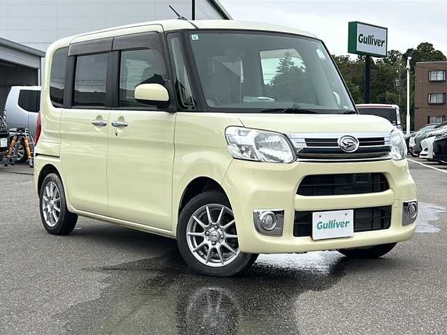 ダイハツ タント X ターボ SA 石川県 2014(平26)年 7.8万km コットンアイボリー スマートアシスト/・衝突警報機能／衝突回避支援ブレーキ機能（対車両・対歩行者）/・ブレーキ制御付誤発進抑制制御機能（前方・後方）/・車線逸脱警報機能/・先行車発進お知らせ機能/・オートハイビーム/・エマージェンシーストップシグナル/・ヒルホールドシステム/純正メモリナビゲーション/【CD・DVD・Bluetooth・フルセグTV(B-CASカード無)】/型番：NMZP-W64D/バックカメラ/片側パワースライドドア/プッシュスタート/・スマートキー/ETC/純正フロアマット/取扱説明書/保証書