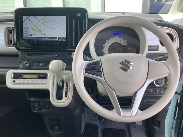 スズキ ワゴンＲ スマイル HYBRID X 香川県 2024(令6)年 0.2万km オフブルーメタリック/ホワイト2トーン 登録時走行距離：1441km/メーカー純正ナビ/　CD DVD BT フルセグTV/全方位カメラ/両側パワースライドドア/衝突被害軽減/レーンキープアシスト/クリアランスソナー/LEDヘッドライト/オートライト/フォグランプ/シートヒーター/ISOFIX/プッシュスタート/スマートキー/新車時保証書/ワンーオーナー