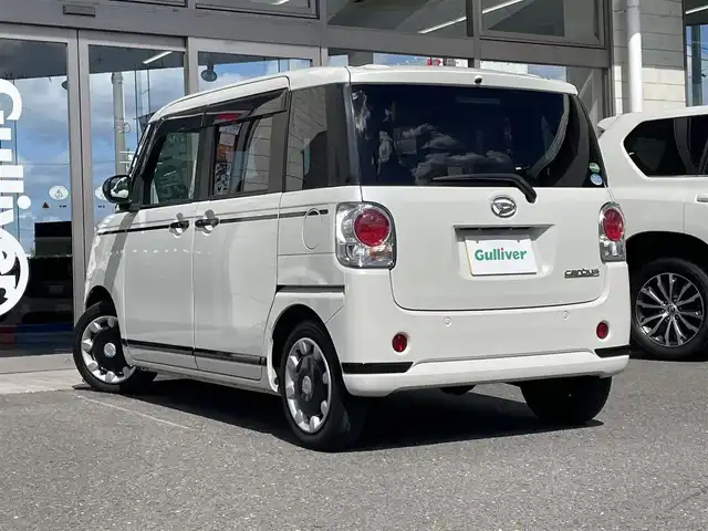 ダイハツ ムーヴ キャンバス G ブラックアクセント VS SAⅢ 青森県 2020(令2)年 3.3万km パールホワイトⅢ 両側パワースライドドア/全方位カメラ/バックカメラ/純正ナビ(Bluetooth/DVD)/全席シートカバー/純正フロアマット/オートマチックハイビーム/アイドリングストップ/コーナーセンサー/スタッドレスタイヤ(155/65/13)/純正ホイール(サマータイヤ)/社外ホイール(スタッドレスタイヤ)/保証書/取扱説明書