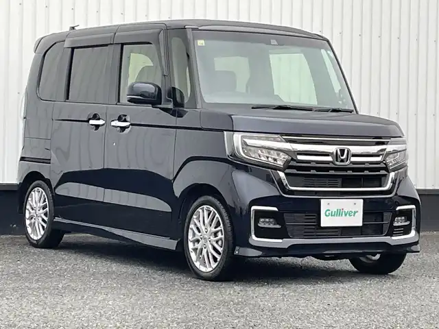 ホンダ Ｎ ＢＯＸ カスタム L ターボ 千葉県 2022(令4)年 3.2万km ミッドナイトブルービームM 純正8インチナビ/(フルセグTV/BT/CD/DVD/FM/AM)/バックカメラ/衝突被害軽減システム/車線逸脱警報/クルーズコントロール/ハーフレザーシート/両側パワースライドドア/横滑り防止装置/ETC/アイドリングストップ/LEDヘッドライト/フォグランプ/オートライト/ウィンカーミラー/電動格納ミラー/純正15インチAW/前席シートヒーター/シートリフター/パドルシフト/プッシュスタート/スマートキー/フロアマット/スペアキー