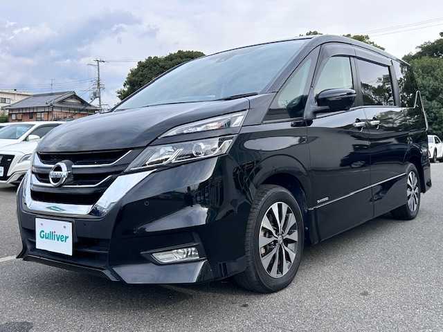 日産 セレナ ハイウェイスターVセレクションⅡ 大阪府 2018(平30)年 6万km ダイヤモンドブラック ９インチナビ　/フルセグ　/Ｂｌｕｅｔｏｏｔｈ　/全方位カメラ　/フリップダウンモニター　/クルーズコントロール　/両側パワースライドドア　/前後コーナーセンサー　/ドライブレコーダー　/ＥＴＣ　/ＬＥＤヘッドライト/マット/バイザー