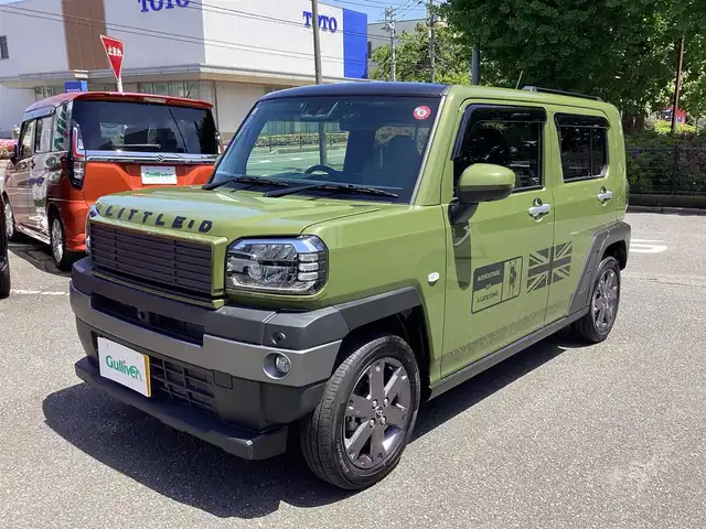 ダイハツ タフト G ターボ 神奈川県 2023(令5)年 1.1万km フォレストカーキメタリック ワンオーナー/9インチディスプレイオーディオ/パノラマ対応カメラ/ETC/スマートアシスト/シートヒーター/スマートキー/リトルD仕様