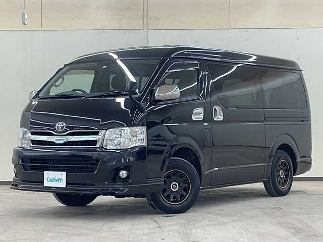 トヨタ ハイエース GL ロング 道央・札幌 2011(平23)年 6万km ブラックマイカ /4WD//社外ナビ：AVN770HDmkII//後席フリップダウンモニター//純正OPモデリスタフロントエアロ//片側パワースライドドア//バックカメラ//デジタルインナーミラー//LEDヘッドライト//純正１５インチホイール付きスタッドレスタイヤ積み込み//