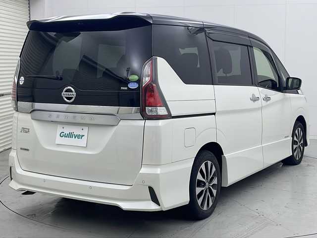日産 セレナ 茨城県 2018(平30)年 4.8万km ブリリアントホワイトパール 2トーン 純正ナビ/・バックカメラ/・フルセグテレビ/・Bluetooth接続/クルーズコントロール/ETC/エアロパーツ/純正アルミホイール/コーナーセンサ/LEDヘッドライト/ABS/横滑り防止装置/盗難防止装置/オートライト/衝突被害軽減システム