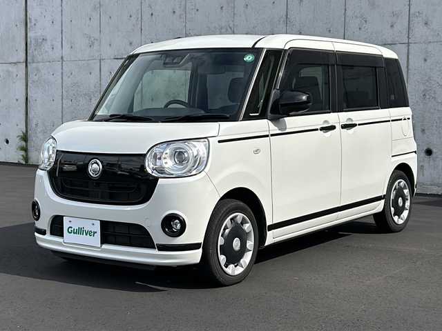 ダイハツ ムーヴ キャンバス G ブラックアクセント VS SAⅢ 愛知県 2021(令3)年 6.6万km パールホワイトⅢ 純正8型ナビ/両側パワースライドドア/全方位カメラ/衝突軽減ブレーキ/レーンキープアシスト/オートマチックハイビーム/LEDヘッドライト