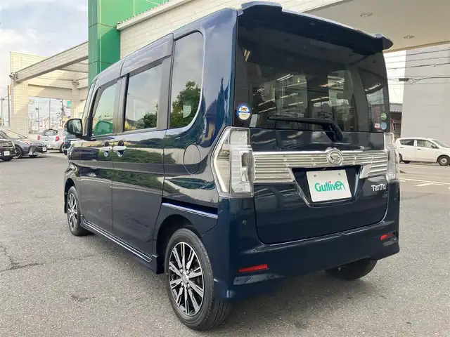 ダイハツ タント カスタムX トップED VS SAⅢ 埼玉県 2019(令1)年 0.7万km レーザーブルークリスタルシャイン 純正ナビ/フルセグTV／DVD／CD／Bluetooth/ETC/純正ドライブレコーダー/アラウンドビューモニター/両側パワースライドドア/コーナーセンサー/シートヒーター（D席）/衝突軽減ブレーキ/横滑り防止機能/アイドリングストップ/ステアリングスイッチ/パワーモード/オートハイビーム/オートライト/フォグライト/ウィンカーミラー/ドアバイザー/純正フロアマット/USB端子/スペアキーあり/AW付きスタッドレスタイヤあり