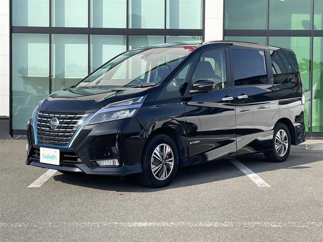 日産 セレナ e－パワー ハイウェイスター V 兵庫県 2020(令2)年 6.7万km ダイヤモンドブラック 純正7インチナビ（MJ320D-W）/フルセグTV/（BT/CD/DVD/AM/FM/USB)/全方位カメラ/プロパイロット/エマージェンシーブレーキ/レーンディパーチャーアラート/ブラインドスポットモニター/横滑り防止/オートライト/前後コーナーセンサー/フリップダウンモニター/前方ドライブレコーダー/ビルトインETC/両側パワースライド/ハンズフリーオートスライド/ステアリングリモコン/純正15インチアルミ/プッシュスタート/電格ミラー