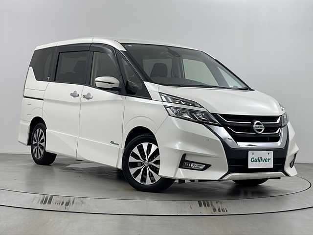 日産 セレナ ハイウェイスター プロパイロットED 埼玉県 2017(平29)年 3.9万km ブリリアントホワイトパール 純正ナビ（ＳＤ・ＦＭ・ＡＭ・ＴＶ・Bluetooth・CD・DVD）/ビルトインＥＴＣ/バックカメラ/クルーズコントロール/プロパイロット/両側パワースライドドア/横滑り防止装置/盗難防止装置/衝突軽減ブレーキ/コーナーセンサー/純正アルミホイール/純正フロアマット/純正ドアバイザー/プッシュスタート/LEDヘッドライト/フロントフォグ/ウィンカーミラー/革巻きハンドル/スマートキー
