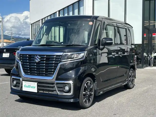 スズキ スペーシア カスタム HYBRID XS 長崎県 2020(令2)年 4.8万km ブルーイッシュブラックパール3 〇ストラーダナビ(パナソニック)/〇フルセグTV/〇デュアルセンサーブレーキサポート/〇車線逸脱警報機能/〇先行車発進お知らせ機能/〇後退時ブレーキサポート/〇リアパーキングセンサー/〇誤発進抑制機能/〇ふらつき機能警報/〇ハイビームアシスト/〇後方誤発進抑制機能/〇両側電動スライドドア/〇SRSエアバッグ/〇LEDヘッドランプ/〇LEDフロントフォグランプ/〇LEDフロントイルミネーション/〇オートライト/〇オートエアコン/〇エコクール/〇リアヒーターダクト/〇スリムサーキュレーター/〇サイドシルスポイラー/〇リアスポイラー/〇リアエアロバンパー/〇純正アルミ/〇盤面発光メーター/〇マルチインフォメーションディスプレイ/〇レッドステッチ入革巻きステアリングホイール/〇シートヒーター/〇パーソナルテーブル/〇キーレスプッシュスタート/〇禁煙車
