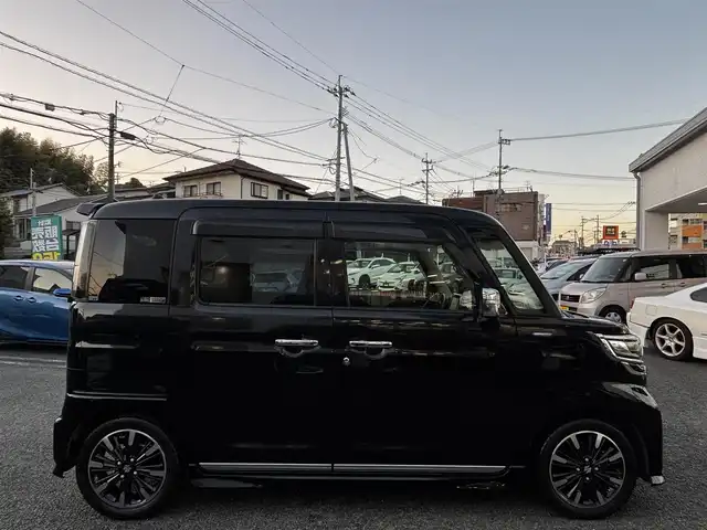 スズキ スペーシア カスタム HYBRID XS ターボ 熊本県 2018(平30)年 7.9万km ブルーイッシュブラックパール3 純正メモリナビ（CN-RZ83）/【フルセグTV/Bluetooth/CD/DVD】/バックカメラ/両側パワースライドドア/衝突軽減ブレーキ/車線逸脱/クルーズコントロール/ヘッドアップディスプレイ/クリアナンスソナー/横滑り防止/ハーフレザーシート/シートヒーター/ドライブレコーダー/アイドリングストップ/純正フロアマット/プッシュスタート/スマートキー