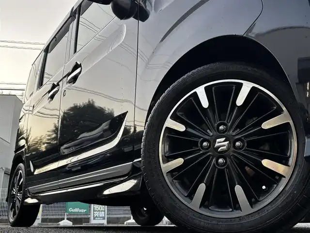 スズキ スペーシア カスタム HYBRID XS ターボ 熊本県 2018(平30)年 7.9万km ブルーイッシュブラックパール3 純正メモリナビ（CN-RZ83）/【フルセグTV/Bluetooth/CD/DVD】/バックカメラ/両側パワースライドドア/衝突軽減ブレーキ/車線逸脱/クルーズコントロール/ヘッドアップディスプレイ/クリアナンスソナー/横滑り防止/ハーフレザーシート/シートヒーター/ドライブレコーダー/アイドリングストップ/純正フロアマット/プッシュスタート/スマートキー