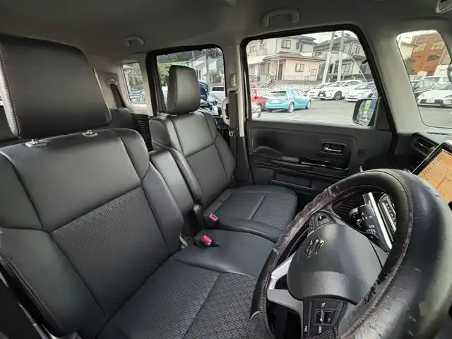 スズキ スペーシア カスタム HYBRID XS ターボ 熊本県 2018(平30)年 7.9万km ブルーイッシュブラックパール3 純正メモリナビ（CN-RZ83）/【フルセグTV/Bluetooth/CD/DVD】/バックカメラ/両側パワースライドドア/衝突軽減ブレーキ/車線逸脱/クルーズコントロール/ヘッドアップディスプレイ/クリアナンスソナー/横滑り防止/ハーフレザーシート/シートヒーター/ドライブレコーダー/アイドリングストップ/純正フロアマット/プッシュスタート/スマートキー