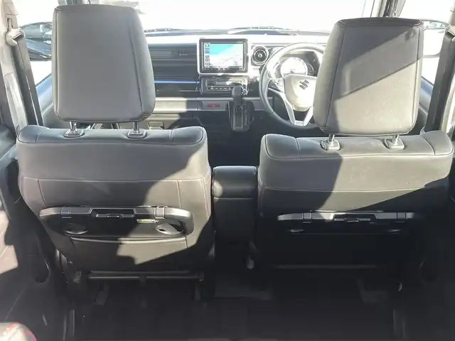 スズキ スペーシア カスタム HYBRID XS 宮崎県 2018(平30)年 5万km 黒 純正アルミ/衝突軽減ブレーキ/シートヒーター/電動格納ミラー/純正ナビ（CN-RZ846)/全方位カメラ/オートライド