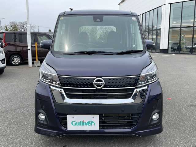 日産 デイズ ルークス ハイウェイスター Gターボ 青森県 2018(平30)年 5.4万km プレミアムパープルP ・ワンオーナー/・4WD/・追従なしクルーズコントロール/・純正7インチメモリーナビ(MM318D-W)/・CD/DVD/フルセグTV/Bluetooth/AUX/・純正エンジンスターター/・純正15インチAWサマータイヤ/・社外AWスタッドレス車載/・踏み間違い衝突防止アシスト/・インテリジェントエマージェンシーブレーキ/・両側パワースライドドア /・純正フロアマット/・スマートキー
