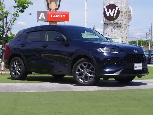 ホンダ ＺＲ－Ｖ X 千葉県 2023(令5)年 1.4万km ミッドナイトブルービームM ホンダセンシング/・衝突軽減ブレーキ（CMBS）/・車線維持支援システム（LKAS）/・アダプティブクルーズコントロール（ACC）/・ブラインドスポットインフォメーション/・誤発進抑制機能/・後方誤発進抑制機能/パワーバックドア/ハーフレザーシート/11.4インチ純正コネクトナビ/地デジTV/【DVD/CD再生機能　Bluetooth接続】/バックカメラ/ドライブレコーダー（前後撮影）/革巻きステアリング/ステアリングスイッチ/ETC/LEDヘッドライト/ウインカーミラー/コーナーセンサー/純正18インチアルミホイル/サイド/カーテンエアバッグ/Honda スマートキー