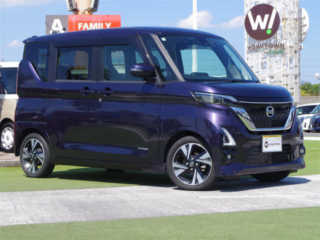 日産 ルークス HWS Gターボ プロパイロットED 千葉県 2021(令3)年 0.9万km アメジストパープル エマージェンシーブレーキ/プロパイロット/インテリジェントクルーズコントロール/ハンズフリー両側パワースライドドア/純正SDナビ/地デジTV/【DVD/CD再生機能　Bluetooth接続】/アラウンドビューモニター/ドライブレコーダー（DJ4-D）/革巻きステアリング/ステアリングスイッチ/ETC/LEDヘッドライト/フォグライト/ウインカーミラー/コーナーセンサー/純正15インチアルミホイル/サイド/カーテン/ニーエアバッグ/インテリジェントキー