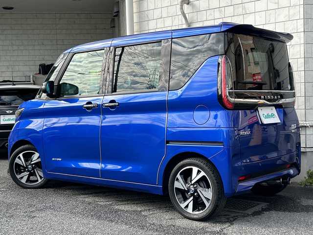 日産 ルークス HWS Gターボ プロパイロットED 神奈川県 2021(令3)年 1.6万km アトランティックブルー ワンオーナー/純正ディーラーナビ/(CD/DVD/SD/USB/AUX/BT/ワンセグTV)/全方位カメラ/柿本マフラー/IMPULブルーサイドミラー/プロパイロット/社外エアロ/両側パワースライドドア/ハンズフリーパワースライドドア/エマージェンシーブレーキ/車線逸脱警告/クリアランスソナー/レーダークルーズコントロール/ETC/前後ドライブレコーダー/デジタルインナーミラー/2列目サンシェード/純正フロアマット/ISOFIX/スペアキー×1/保証書/取扱説明書