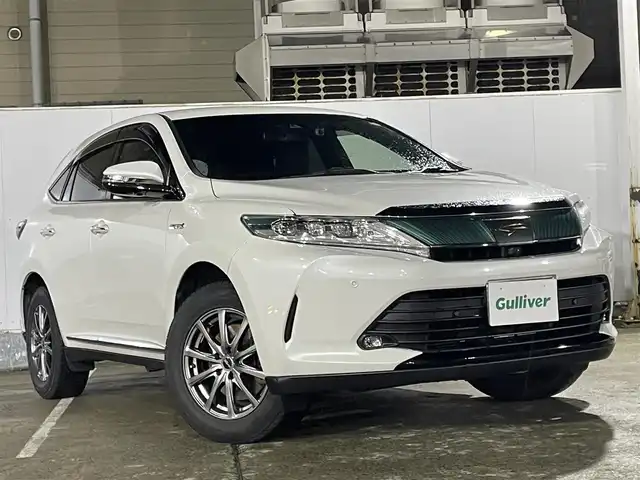 トヨタ ハリアー ハイブリッド プログレス メタル&レザーP 青森県 2017(平29)年 11万km ホワイトパールクリスタルシャイン 純正ＳＤナビＴＶパノラミックビューモニター/レザーシート/電動シート＆シートヒーター/パワーバックドア/ＡＣ１００V/クリアランスソナー/ＬＥＤヘッドライト/社外１７ＡＷ積み込み/純正１８ＡＷ/スマートキー／カードキー/セーフティセンスP/新車時保証書/取扱説明書