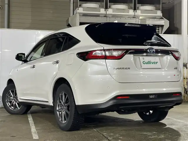 トヨタ ハリアー ハイブリッド プログレス メタル&レザーP 青森県 2017(平29)年 11万km ホワイトパールクリスタルシャイン 純正ＳＤナビＴＶパノラミックビューモニター/レザーシート/電動シート＆シートヒーター/パワーバックドア/ＡＣ１００V/クリアランスソナー/ＬＥＤヘッドライト/社外１７ＡＷ積み込み/純正１８ＡＷ/スマートキー／カードキー/セーフティセンスP/新車時保証書/取扱説明書